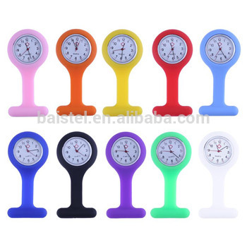 Nurses Watches Doctor portable Watch Brooches Silicone Tunic Batteries Medical Nurse Watch Quartz with Clip