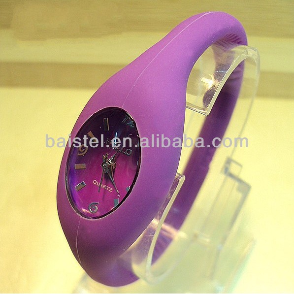 Silicone Rubber Jelly Ion Sports Bracelet Wrist Watch